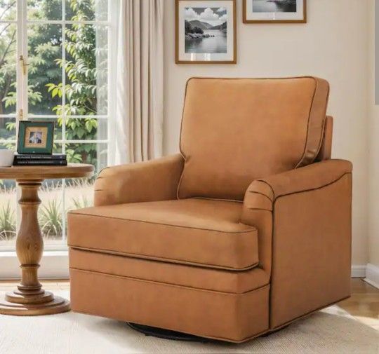 BRAND NEW
OrangeOne
Fabry Brown Mid-Century Leather Swivel Accent Chair