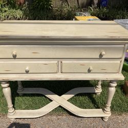 Country French Style Table With Multiple Drawers For Storage
