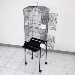 New in Box $60 Bird Cage 60” Tall Standing Parrot Parakeet with Rolling Stand 18x14x60 Inches 