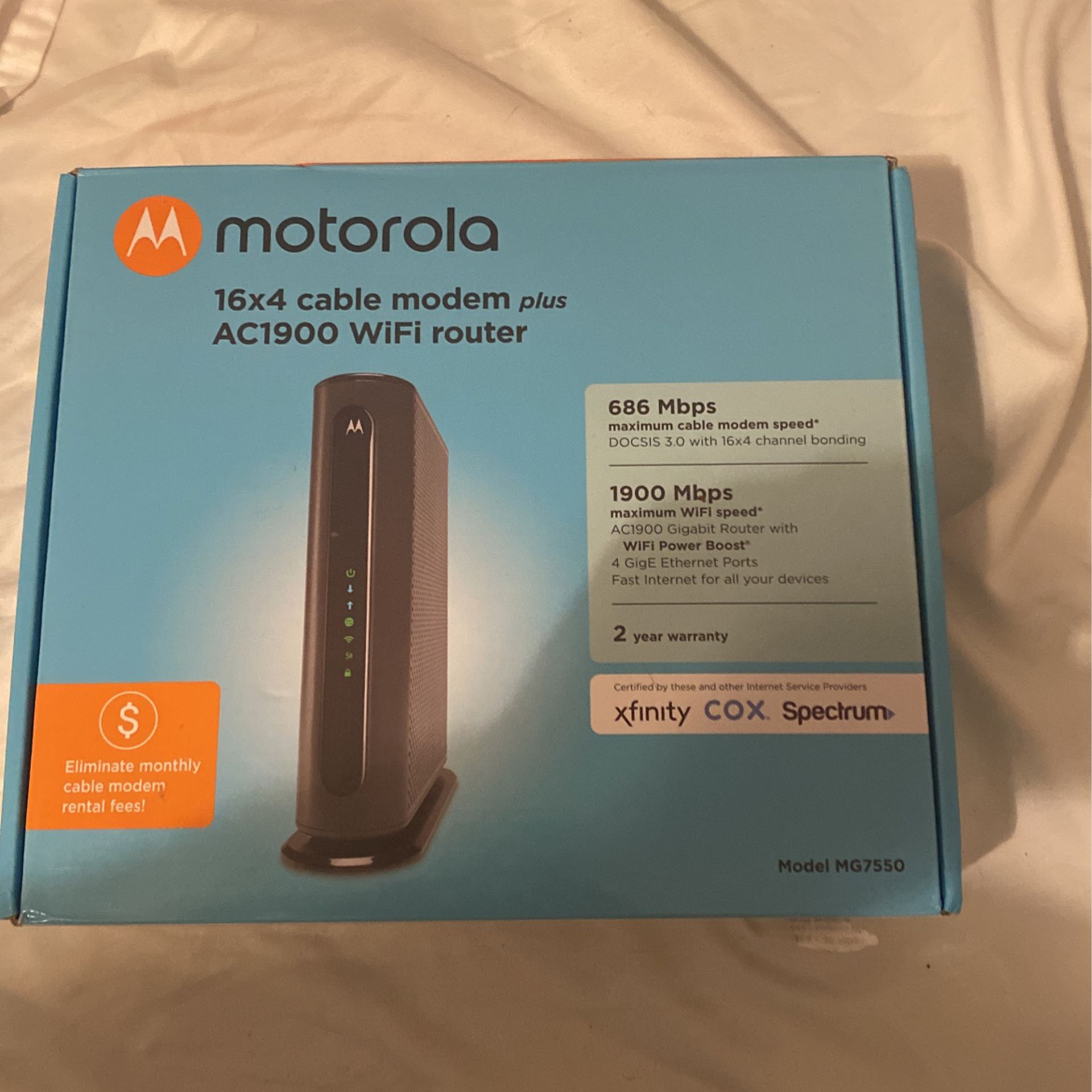 Motorola 16x4 Cable Modem Plus Wi-Fi Router
