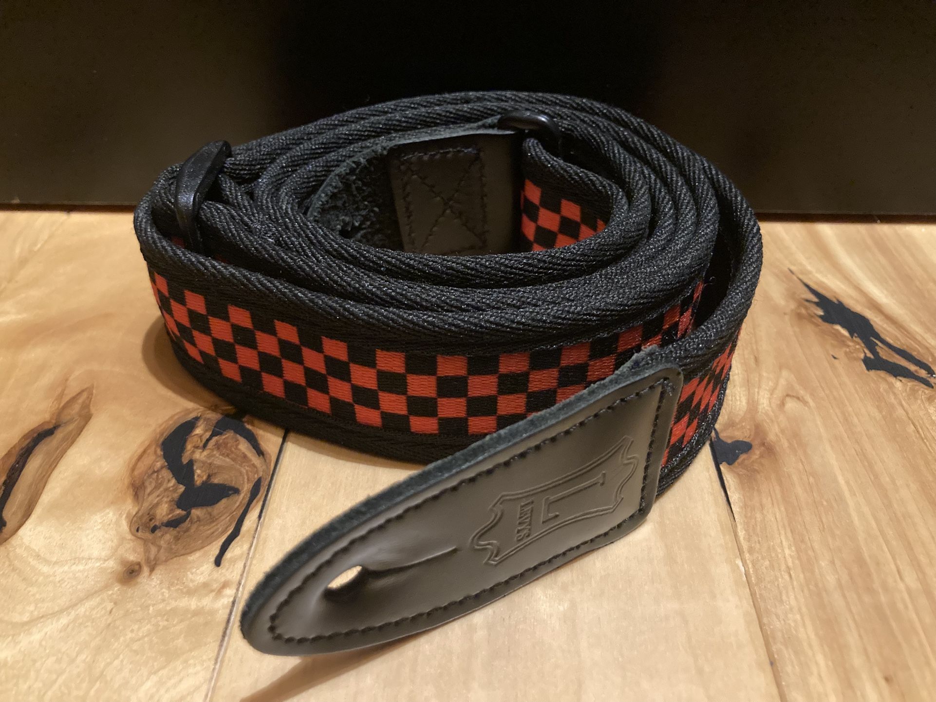 Levy’s Red and Black Checkered Guitar Strap