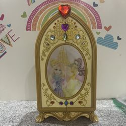 DISNEY PRINCESS JEWELRY BOX CHEST - 12 INCH  WITH FAUX JEWELS AND HANDLE