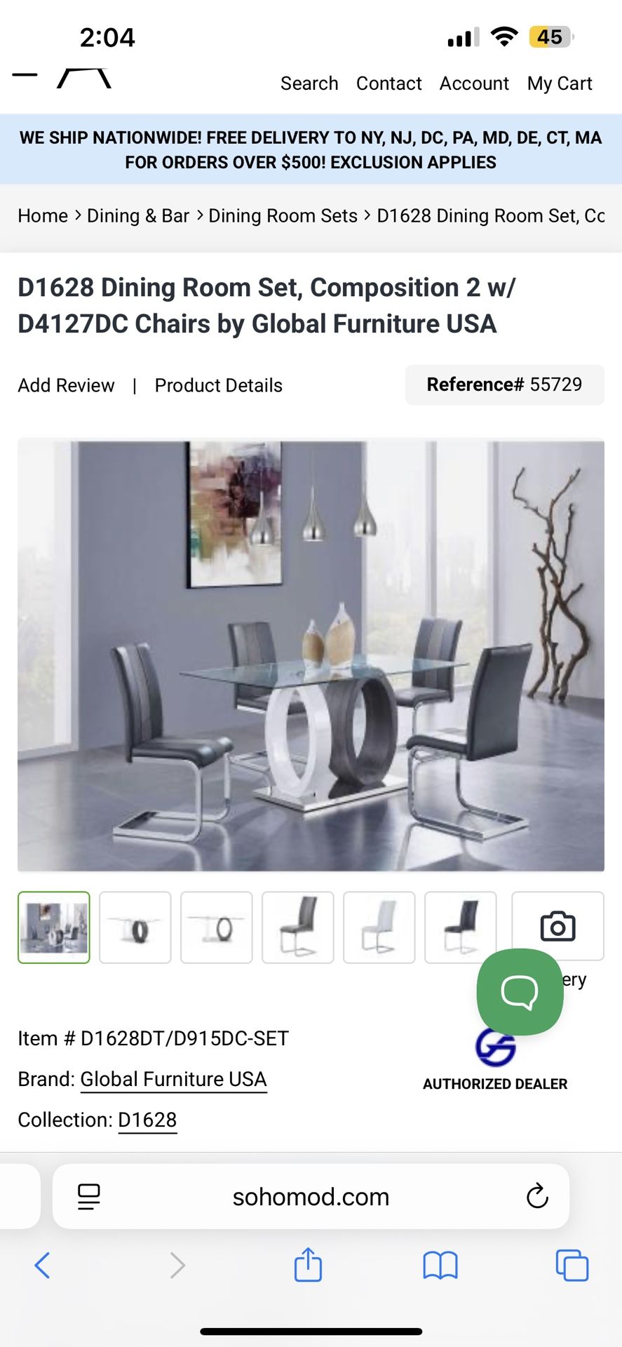 OFERTA!!Modern Glass Dining Set – $350 (Great Deal!)