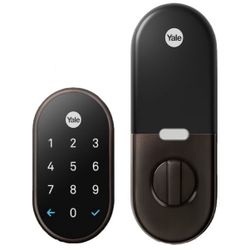 Google Nest x Yale Lock - Tamper-Proof Smart Lock for Keyless Entry - Keypad Deadbolt Lock for Front Door - Oil Rubbed Bronze, Perfect Condition 
