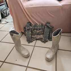 Fishing Vest And Boots- Only Used Once