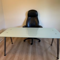 IKEA Galant Desk & Black Executive High-Back