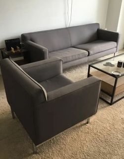 Gray Sofa and Armchair Set