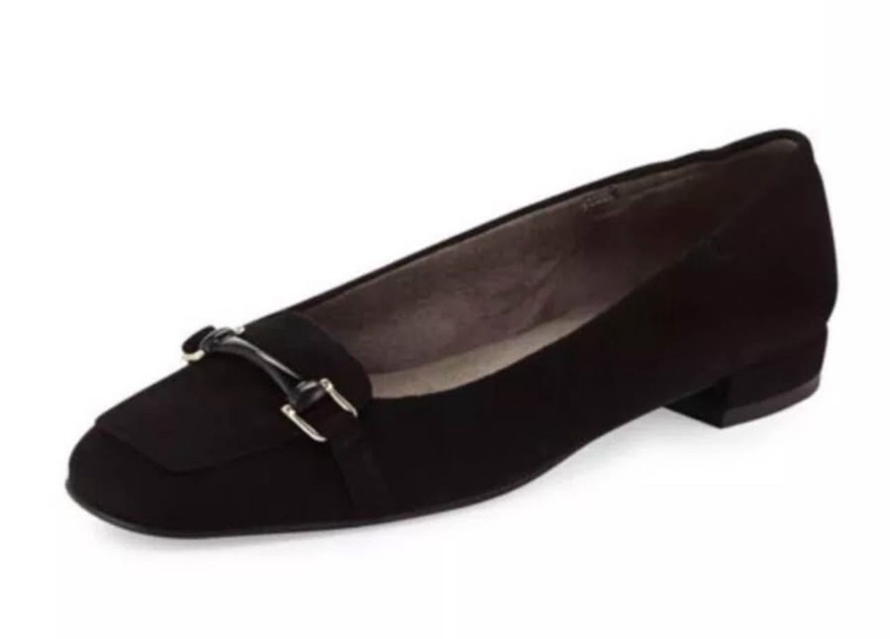 Stuart Weitzman Mocnroll Horse bit Brown Suede Loafers Shoes Size 9.5