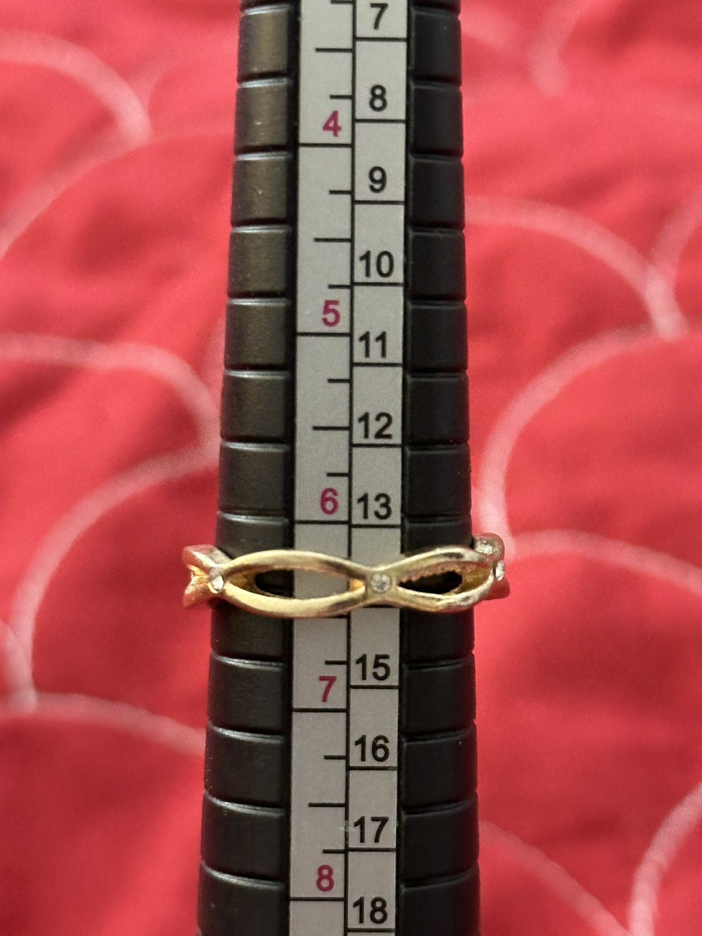 Fashion Gold Crystal Ring Size 6.5