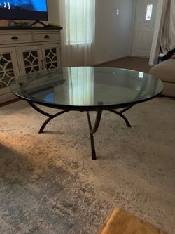 Heavy duty glass top coffee table
