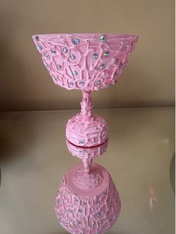 Custom Pastel Pink Textured Decorative Goblet.