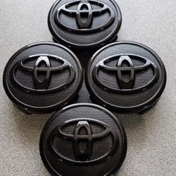 4x TOYOTA WHEEL RIM RIMS CENTER HUB CAP CAPS GLOSS BLACK LOGO 57MM PRIUS COROLLA