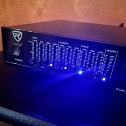 Rockville REQ20 Dual 10-Band Graphic Equalizer.