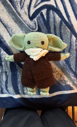 Homemade baby Yoda doll