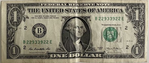 Collectible one dollar bills with radar and star series and dates of birth BILLETES COLECCIONABLES, DE UN DOLLARS, CON SERIES RADAR ESTRELLA Y FEC