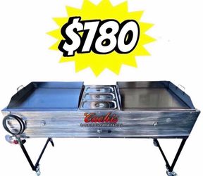 2 24" Griddles With 3 Warming Trays | Includes Hose With Regulator