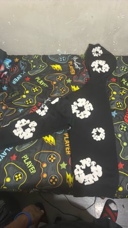Denim Tears Cotton Wreath Hoodie black & white Size Small