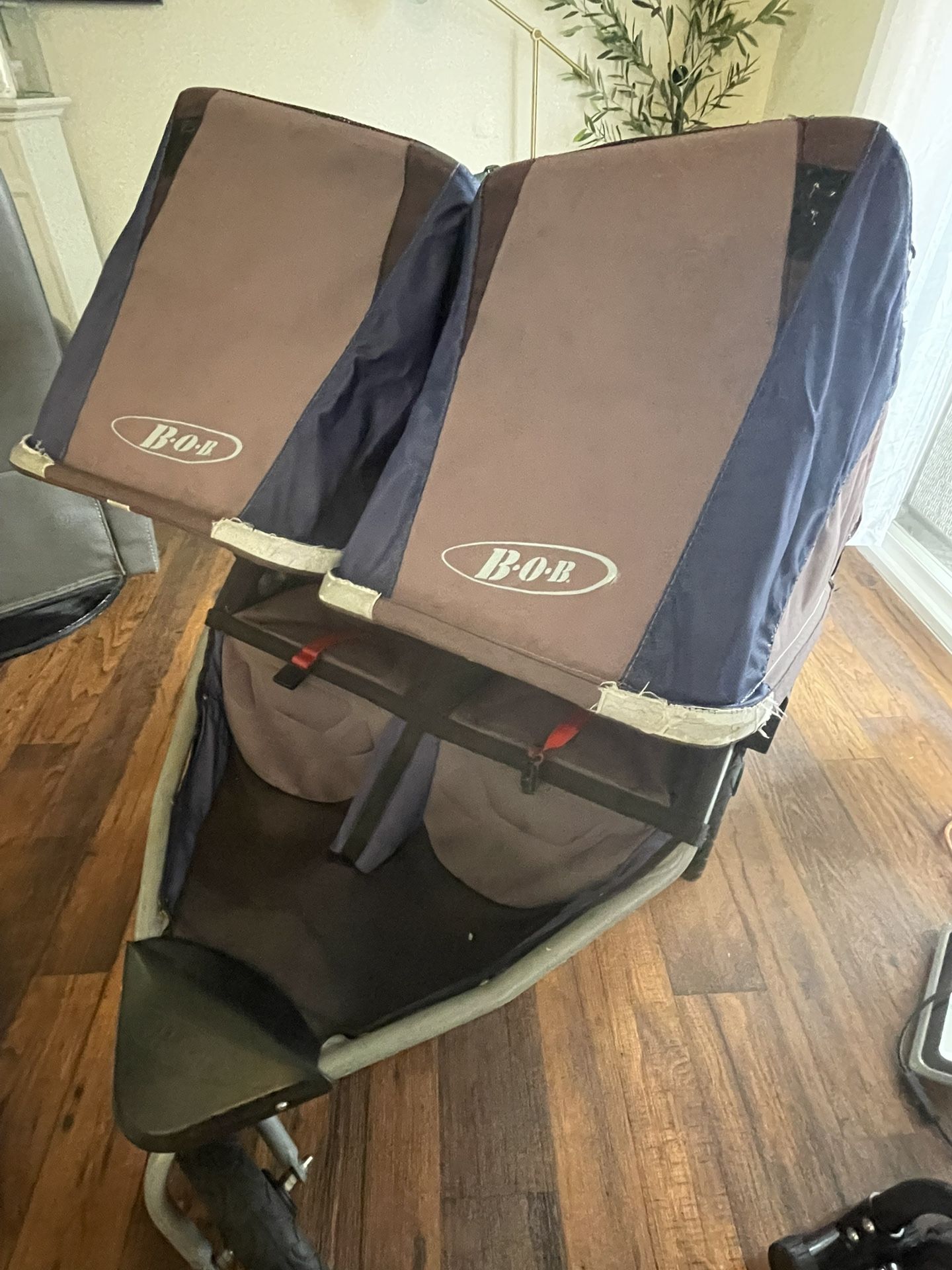Blue Double Bob Stroller