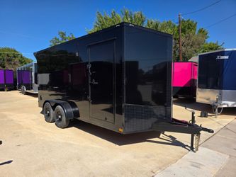 2027 New 7x16 TA3 Screwless Enclosed Trailer | Blackout | Spoiler Package | 10K | 7' Interior | .08 polycor | dexter axles | 1269