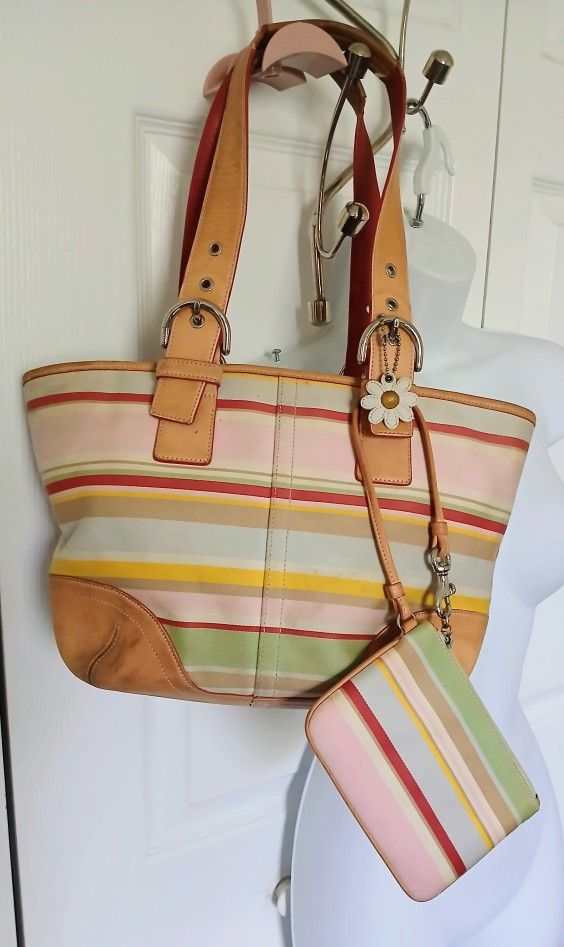 Vintage COACH Bag & Wristlet Set