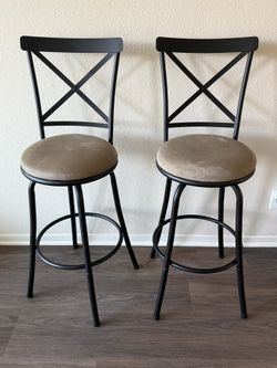 2 Swivel Barstools, Black & Beige, Target Brand, Excellent Condition