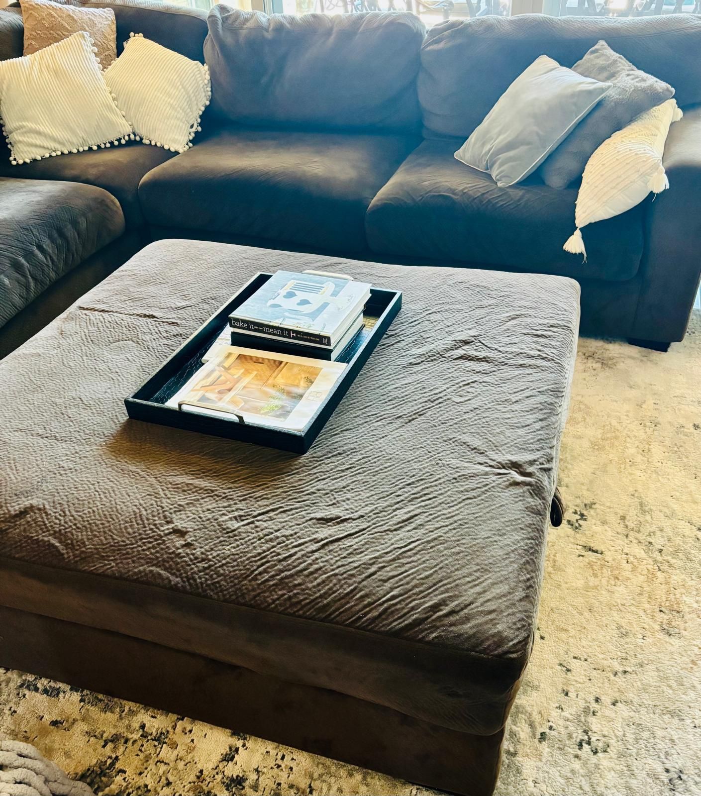 Sectional Sofa + Ottoman - Comfortable & Cozy