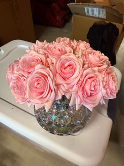 Faux flower arrangement