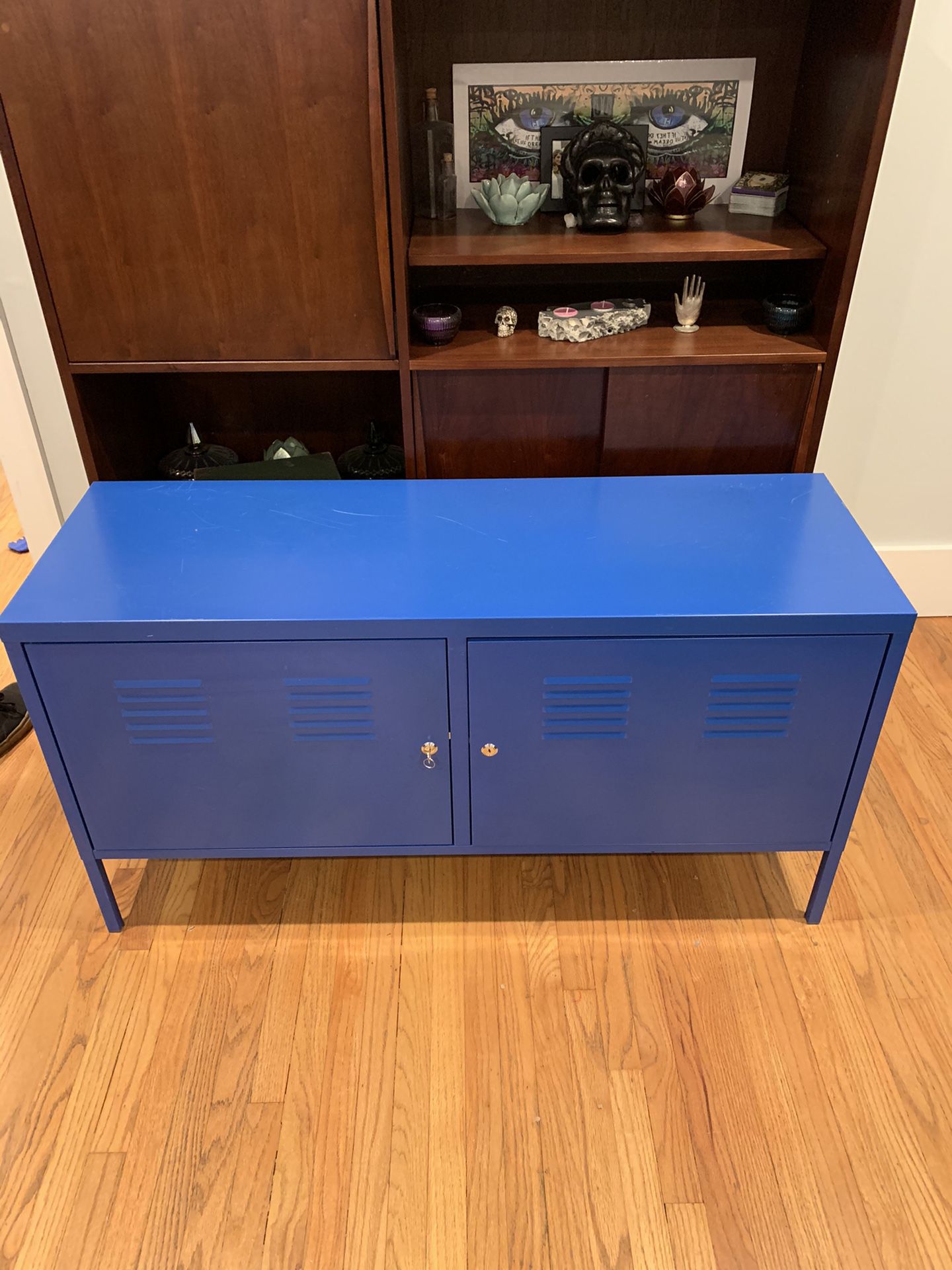 Ikea Blue PS Locker Cabinet / Credenza
