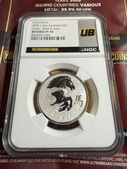 Lunar Series 2026 1/2 oz silver Ascension Horse-Black & Grey