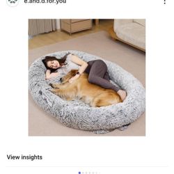 Human Dog Bed, 74.8’’x47.2’’x13.7’’ Size Fits Adult and Pet Washable Giant People Dog Bed, Grey