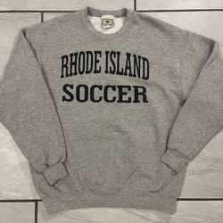 Vintage Heavyweight University Of Rhode Island Soccer Grey Crewneck Sweater Sz M