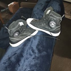 leather hi top converse