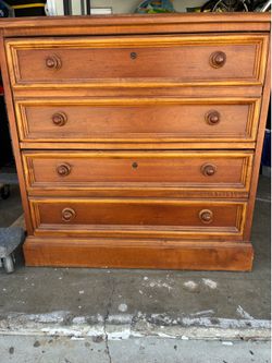 Wooden two drawer lateral file cabinet