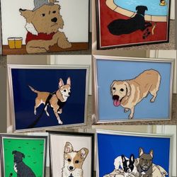Glass Paintings Family, Friends, Pets, Anime & Cartoon Portraits Available LOCATED IN COVINA