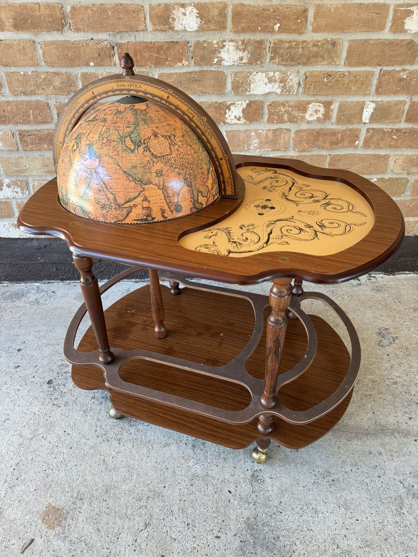 Vintage Zoffoli Italian Globe Bar Table Zodiac
