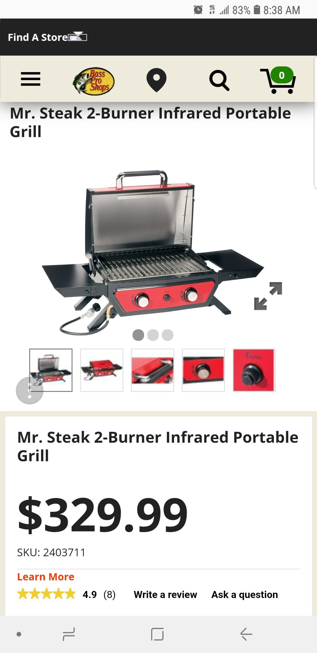 Mr. Steak 2-Burner Infrared Portable Grill