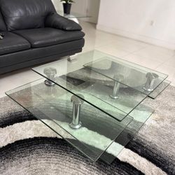 Adjustable Glass Coffee Table 