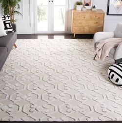New $1,800 Safavieh Tibetan Area Rug 8 x 10’ TB831A Ivory Hand Knotted