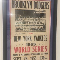 Brooklyn Dodgers New York Yankees 1955 World Series Signed Posted 