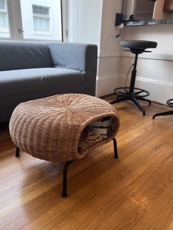 IKEA GAMLEHULT storage ottoman (IKEA GAMLEHULT ottoman with storage, rattan/anthracite)