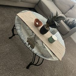 Glass Coffee Table And Glass Entryway Table 