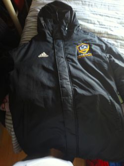 official black Adidas LA Galaxy winter stadium jacket