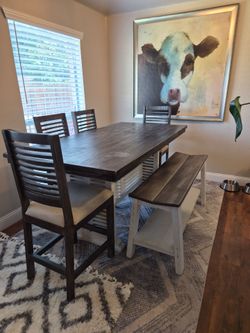 Dinnette Table 4 chairs and bench