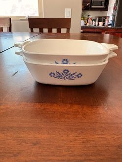 Corning Ware Blue Cornflower Casserole Dishes Set of 2