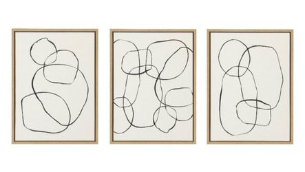 (3) Black Abstract Framed Wall Art, 11x14