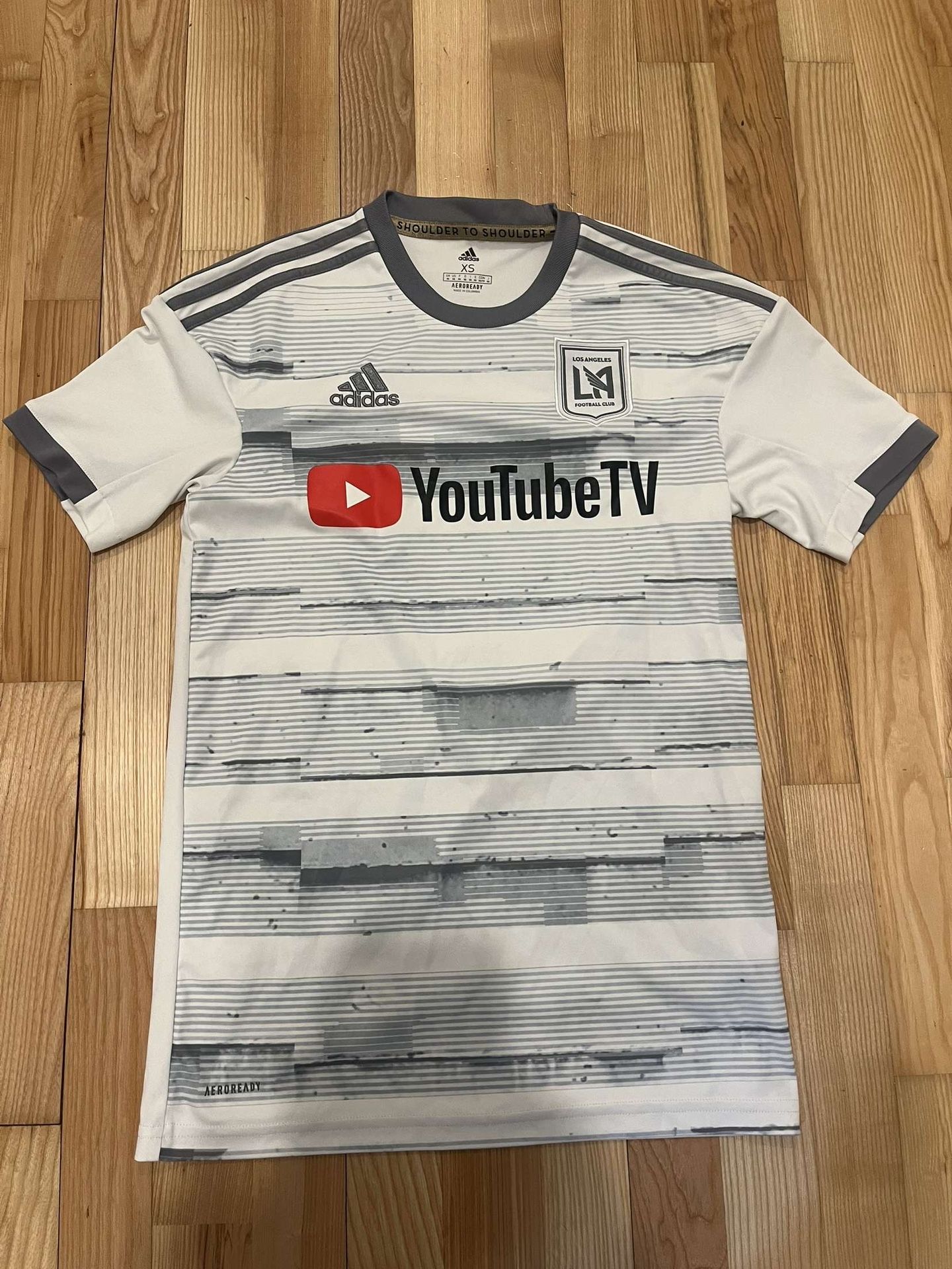 LAFC 2019 Away Adidas white and grey jersey #MLS #socceryjersey