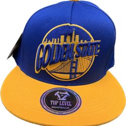 Golden State Warriors Top Level Snap Back Hat Ball Cap,Embroidered Logo, NWT