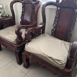 Oriental Wood Furniture Set