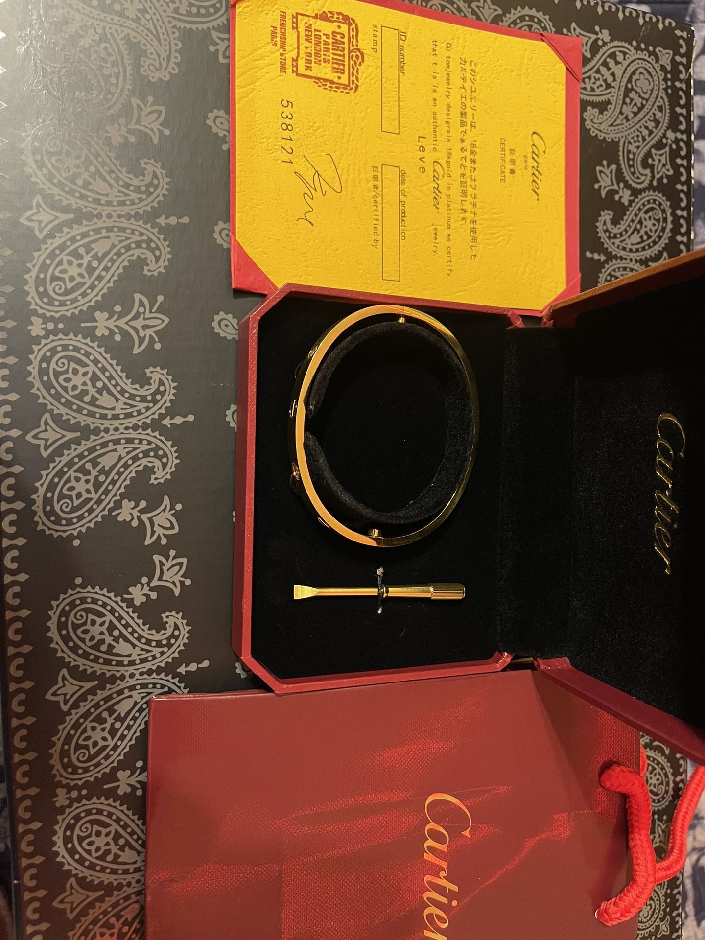 Cartier Bracelet Size 19