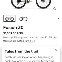Rocky Mountain Fusion 30 Basically Brand New